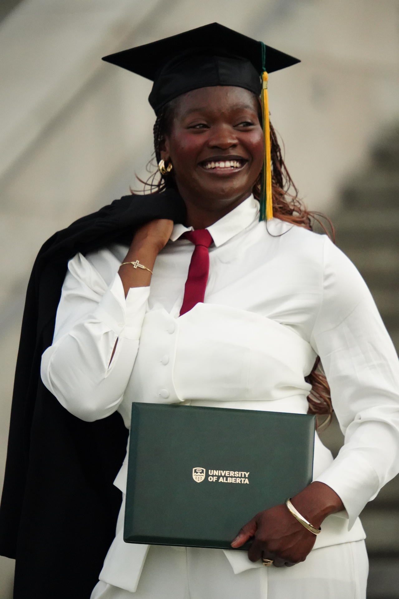 Portrait of Basia at her University of Alberta graduation